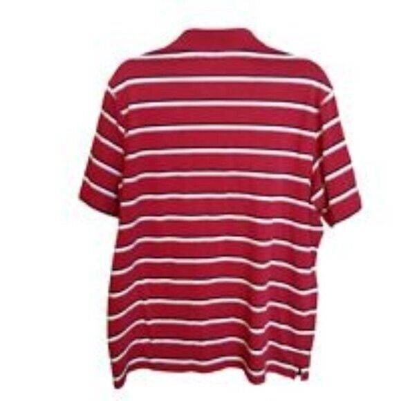 Croft & Barrow Mens Sz XL Red White Striped Short Sleeve Polo Shirt - Picture 6 of 8